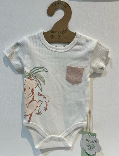 زیر دکمه نوزادی برند biorganic بیورگانیک طرحدار صورتی