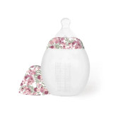 شیشه شیر سیلیکونی گل دار صورتی  150 میل  ال هه elhee